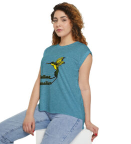 Women’s Flowy Rolled Cuffs Muscle Tee